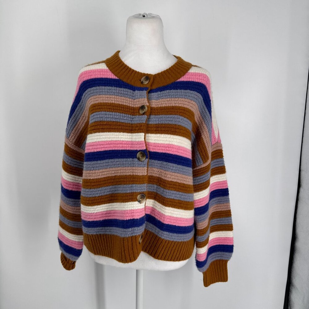 Madewell Striped Springview Sweater Cardigan Size S - Picture 3 of 13